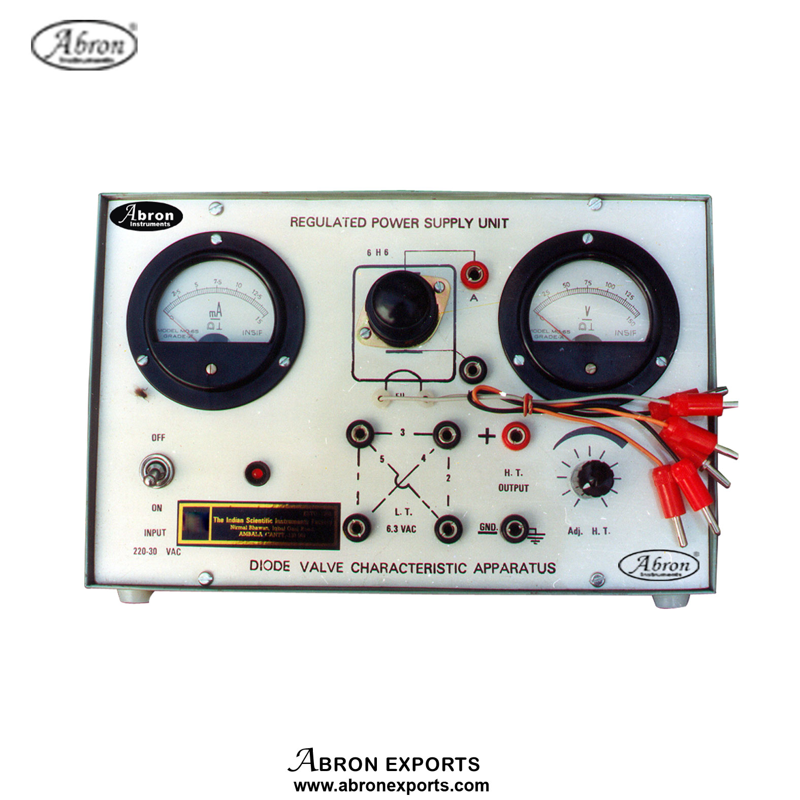 Power Supply Regulated LT 1-6.3V AC Variable HT 0-300V DC Bias 0-25v DC for Diode Triode Valves With 2 Dial Meters AE-1375A2